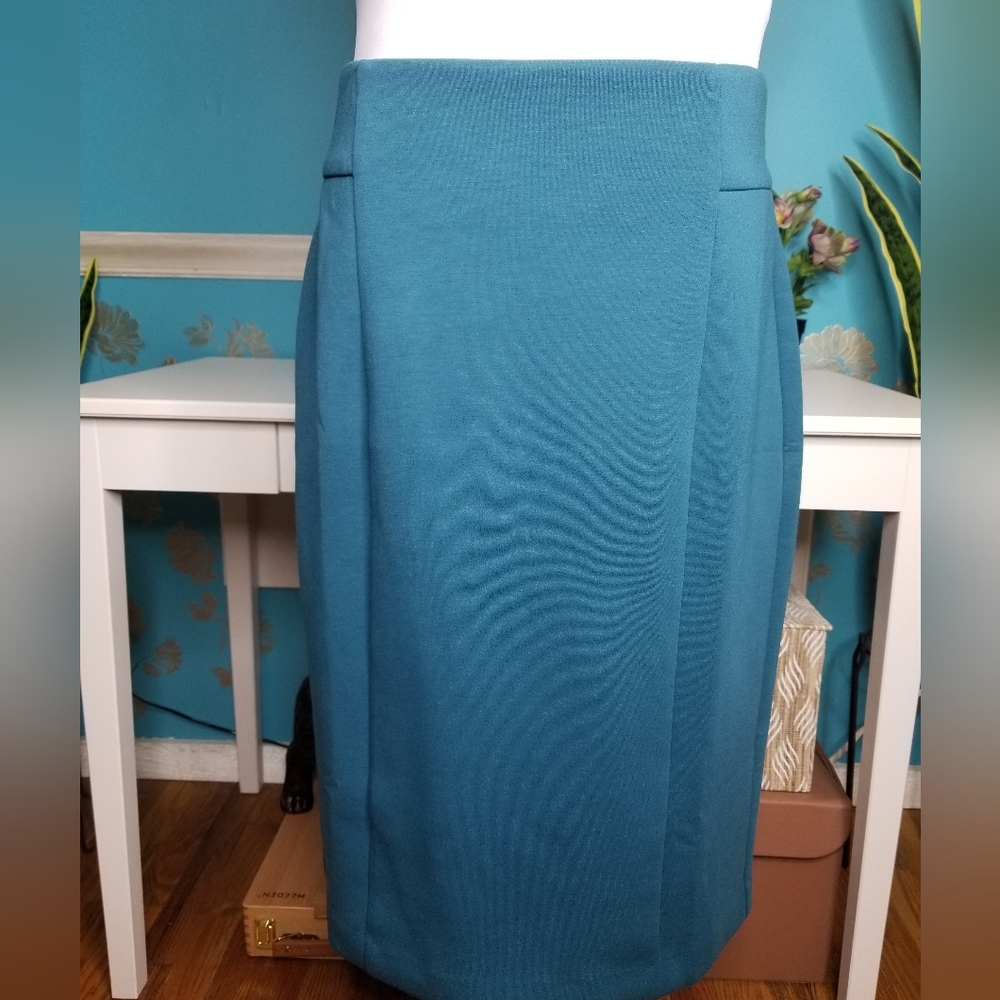 Ann Taylor The High Waisted Seamed Pencil Skirt Double Knit Dragonfly - Picture 3 of 13
